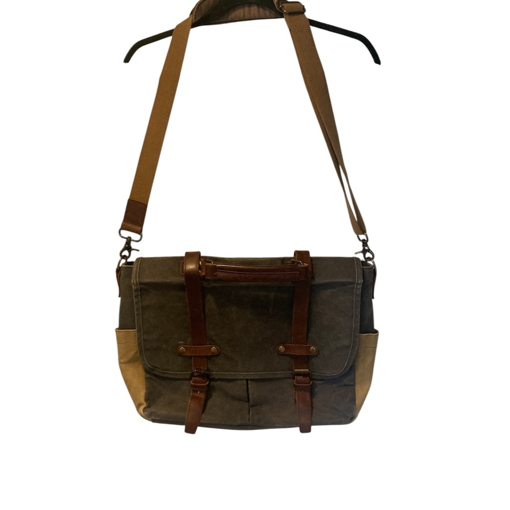 Newhey Stylish Brown and Tan Men's Messenger Bag